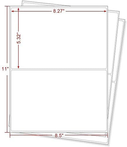BESTEASY 1000 Round Corner Half Sheet Self Adhesive Shipping Labels for Laser and Ink Jet Printers, White Blank (500 Sheets, 1000 Labels)