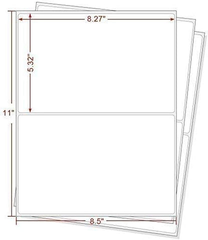 BESTEASY Round Corner Half Sheet Self Adhesive Shipping Labels for Laser and Ink Jet Printers, White Blank (4000 Sheets, 8000 Labels)