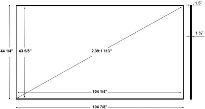 Silver Ticket Products S7 Series 6 Piece Thin Bezel Home Theater Fixed Frame 4K/8K Ultra HD, HDTV, HDR & Active 3D Projection Screen, 2.39:1 Format, 113" Diagonal, White Material S7-239113