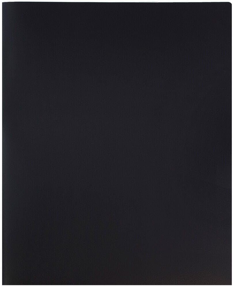 JAM PAPER Plastic 2 Pocket POP Folders - Durable School Folders - Black - Bulk 144/Box