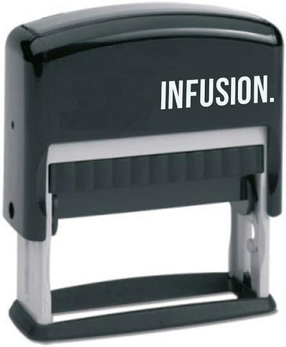 Infusion Self-Inking Custom Rubber Stamp (Personal or Business Use) - Choose from 16 Colors (3/8" x 2")