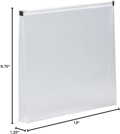 JAM PAPER Plastic Envelopes with Zip Closure - Letter Booklet - 9 3/4 x 13 - Clear - 3/Pack