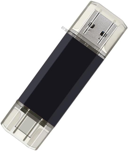 2-Pack 32GB USB C Flash Drive Dual Flash Drive Type C + USB A Memory Stick Jump Drive 2-in-1 Thumb Drive for Storage and Backup (32GB*2 Black&Blue)