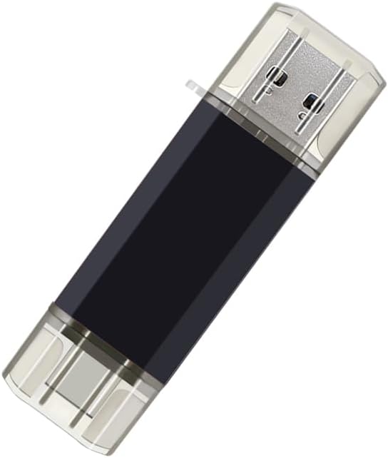 2-Pack 64GB USB C Flash Drive Dual Flash Drive Type C + USB A Memory Stick Jump Drive 2-in-1 Thumb Drive for Storage and Backup (64GB*2 Black&Blue)