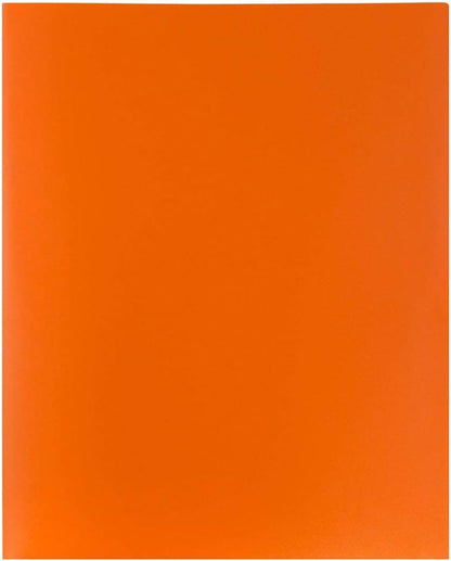 JAM PAPER Plastic 2 Pocket POP Folders - Durable School Folders - Orange - 6/Pack