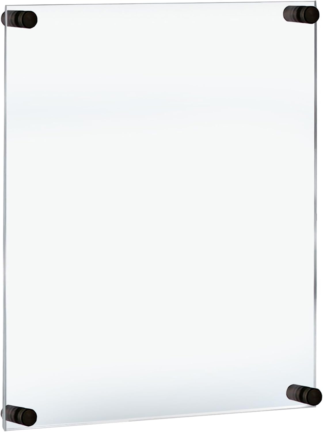 Azar Displays 105528-BLK Acrylic Floating Double Panel Wall Frame,17" x 22" Graphic Size, Overall Frame Size: 21" x 26", Black