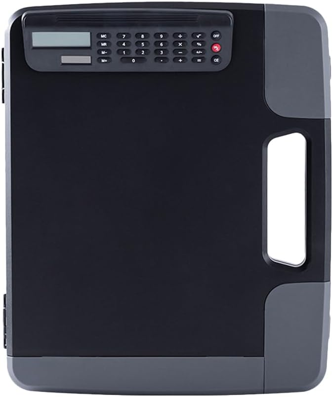 Cabilock Box Binder Portfolio Writing Pad Paper Storage Box Clipboard with Calculator A4 Clipboard A4 Files Storage Holder Writing Board Storage Rack Document Clipboard Case A4