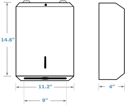 Paper Towel Dispenser Wall Mount Commercial, Fingerprint -Proof Paper Towel Holder for c-fold/Multi-fold/Tri-fold, Touchless Hand Towel Dispenser with Lock