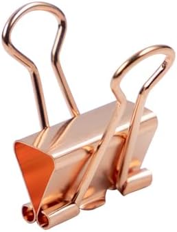 JAM PAPER Colorful Binder Clips - Small - 3/4 Inch (19 mm) - Rose Gold Binderclips - 25/Pack