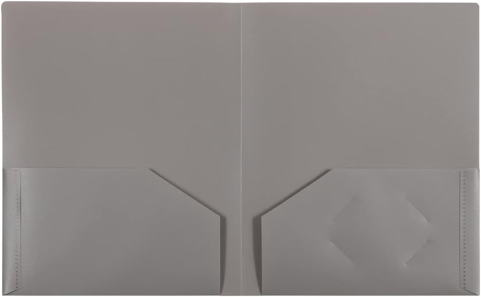 JAM PAPER Plastic 2 Pocket POP Folders - Durable School Folders - Assorted Business Colors - 6/Pack