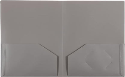 JAM PAPER Plastic 2 Pocket POP Folders - Durable School Folders - Assorted Business Colors - 6/Pack