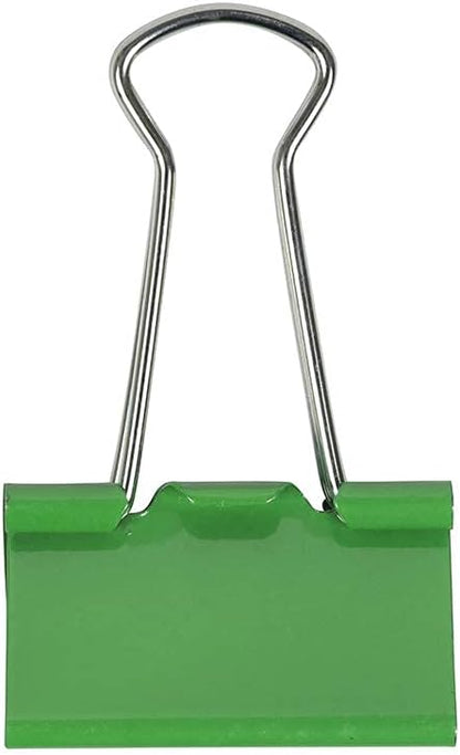 JAM PAPER Colorful Binder Clips - Medium - 1 1/4 Inch (32 mm) - Green Binderclips - 15/Pack