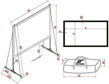 Elite Screens Yard Master 2, 135-INCH 16:9, 4K / 8K Ultra HD, Active 3D, HDR Ready Portable Foldaway Movie Home Theater Projector Screen, REAR Projection - OMS135HR2