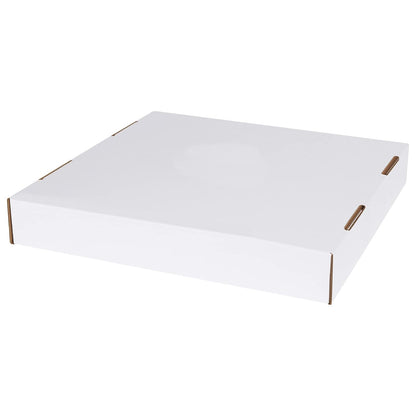 AVIDITI 40 or 50 Gallon Corrugated Cardboard Trash Can and Recycling Bin Lids (10-Pack) 18"L x 18"W x 3"H, White, Reusable and Disposable Garbage Lid for Parties and Outdoor Events