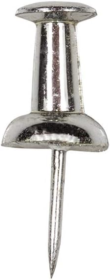 JAM PAPER Colorful Push Pins - Silver Pushpins - 100/Pack