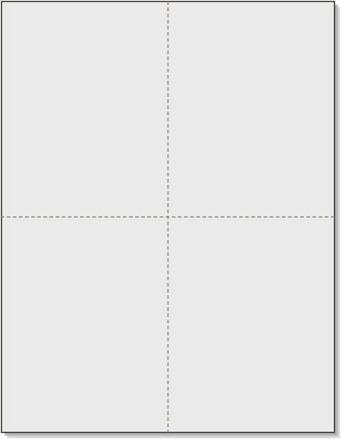 NextDayLabels - 8-1/2" x 11" Laser/Inkjet Postcards 4 Per Page, (4-1/4" x 5-1/2" Each Card | Gray, 1000 Cards)
