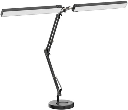 2-in-1 LED Desk Lamp, 24W Brightestwith Table Lamp with Clamp, Desk Light with Flexible Swing Arm,3 Color Modes Stepless Dimmable Double Head Architect Desk Lamps for Home Office Workbench Reading
