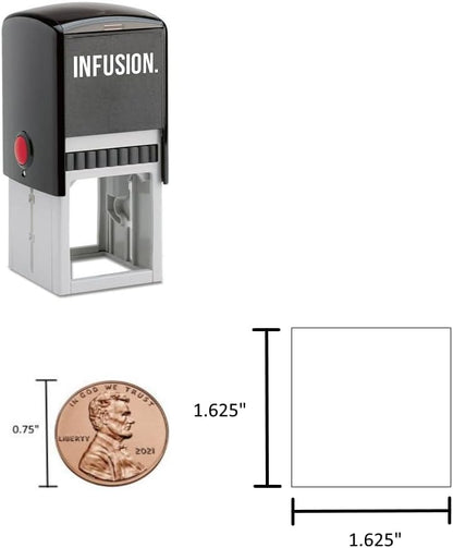 Infusion Self-Inking Custom Rubber Stamp (Personal or Business Use) - Choose from 16 Colors (1-5/8" x 1-5/8")