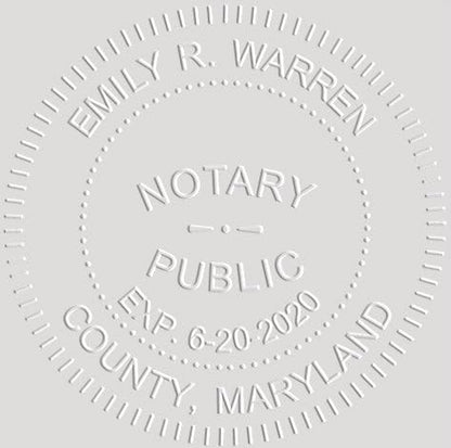 MaxMark Notary Seal Round Pink Embosser for Maryland State - Includes Gold Burst Seal Labels (50 Count)
