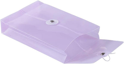 JAM PAPER Plastic Envelopes with Button & String Tie Closure - 4 1/4 x 6 1/4 - Lilac Purple - 12/Pack