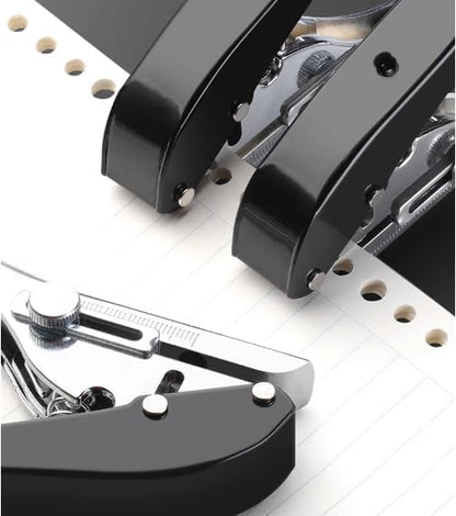 Single Hole Punch 1/4 inch-6mm Round Heavy Duty Hole Puncher Badge Hole Punch Paper Punch Portable Hand Held Long Hole Puncher for Craft Paper Plastic Cardboard Business Card Photos-Black