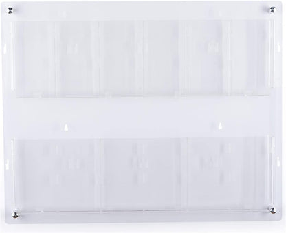 Displays2go 2-Tiered Acrylic Literature Wall Rack, Adjustable, Fits Brochures and Magazines - Clear (2RP6CLR)