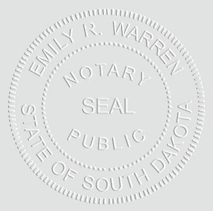 MaxMark Notary Seal Round Pink Embosser for South Dakota State - Includes Gold Burst Seal Labels (50 Count)