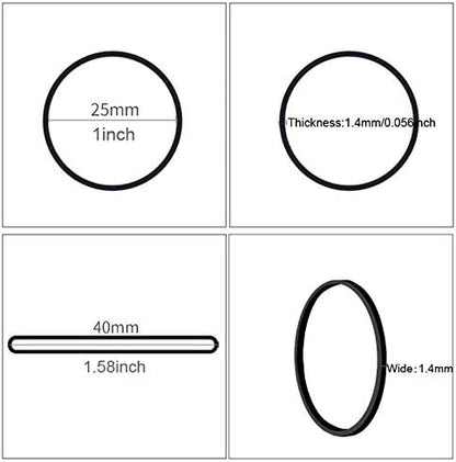 AMUU Rubber Bands 500pcs Black 1inch Small Rubber Bands for Office 2.5cm rubber band for Office School Home Strong Elastic Band Loop Office Supplies