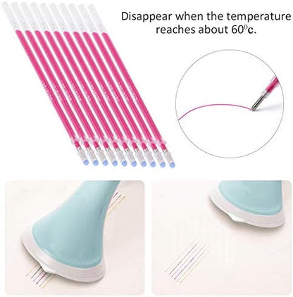 TOPINCN 100Pcs Fabric Marker Pen Refill, Heat Erasable Pens Refill Fabric High Temperature Disappearing Pens Refill Fabric Marker Pen Tailoring Tool for Fabric Quilting Sewing
