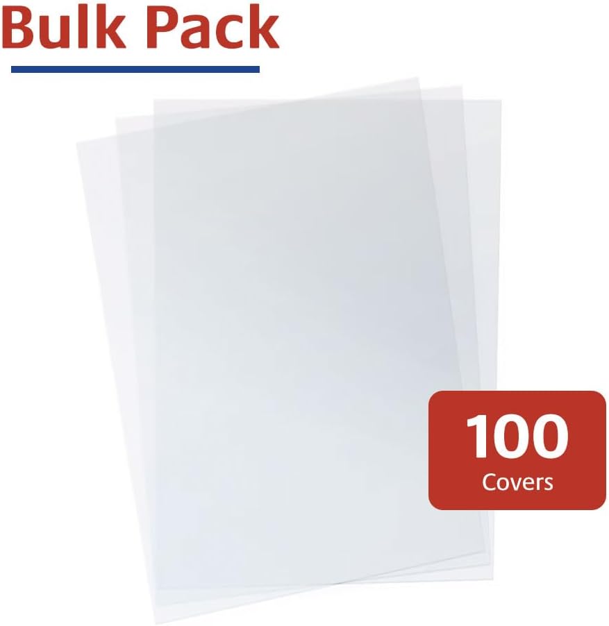 TruBind Binding Covers for Reports and Presentations - Crystal Clear PVC - 10 Mil Thick - Letter Size - 8 1/2 inch x 11 inch - Square Corners - No Tissue Interleaving - 100/Bx (CVR-10ASN)