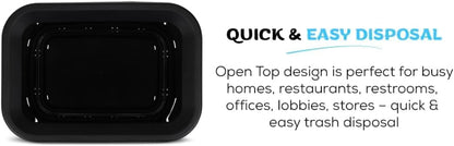 Simpli-Magic 18.5 Gallon (70L) Open Top Trash Can – Rectangular Commercial Trash Can – Smudge-Resistant, Easy to Clean, Non-Skid Base, Brushed Stainless Steel