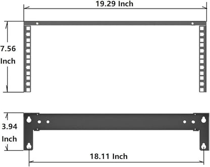 2 Pack of 4U Folding 19 Inches Cold Rolled Steel Wall Mountable Simple Vertical Rack and Networking Euipment Rack Including Hardware for Assembly (2)