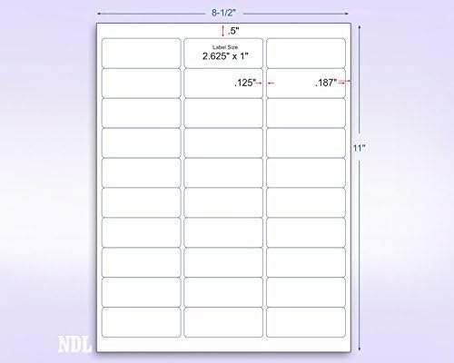 8-1/2 x 11" Neon Color High Light Fluorescent Labels for Laser & Inkjet Printer (Pink Fluorescent, 1" x 2-5/8" - 30 Per Page | 30,000 Labels)