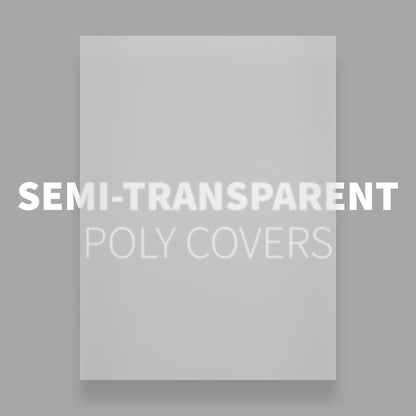 Binditek 50 Pack 12 Mil Binding Covers, Frosted Polycovers, Semi-Transparent, 8-1/2 x 11 Inches, Lightly Textured Sand Finish, Square Corners, Unpunched