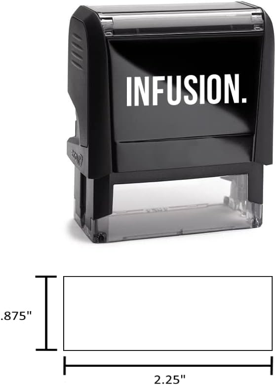 Infusion Self-Inking Custom Rubber Stamp (Personal or Business Use) - Choose from 16 Colors (7/8" x 2-1/4")