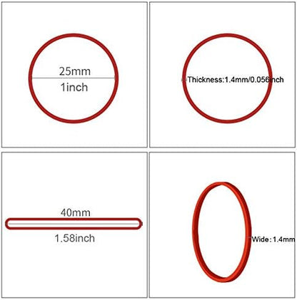 AMUU Rubber Bands 500pcs Red 2.5cm 1inch Small mini Rubber Bands for Office School Home Elastic Band