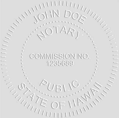 MaxMark Notary Seal Round Pink Embosser for Hawaii State - Includes Gold Burst Seal Labels (50 Count)