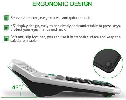 Calculator, 3 Pack Standard Functional Desktop Calculator Solar and AA Battery Dual Power Electronic Calculator with 12-Digit Large Display (2 Basic Black&1 Updated Silver)
