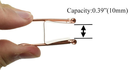 HAHIYO Binder Clips Paper Clamp Spring Steel Sturdy Medium 1.26 inch Width 0.39 Inch Capacity No Sharp Edges Heavy Duty Tight Grip Reusable Rose Gold Metal Bright Finish for Home Office School 13 Pack