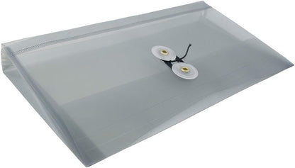 JAM PAPER Plastic Envelopes with Button & String Tie Closure - #10 Business Booklet - 5 1/4 x 10 - Smoke Gray - 3/pack