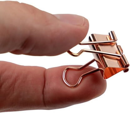 JAM PAPER Colorful Binder Clips - Small - 3/4 Inch (19 mm) - Rose Gold Binderclips - 25/Pack