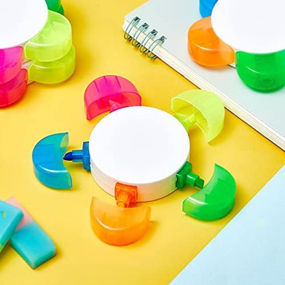 Outus 48 Pieces Petals Highlighters Assorted Colors Back to School Flower Shape Watercolor Highlighter Pens 5-in-1 Fluorescent Pens for Office School Stationery Aesthetic Supplies,5 Colors