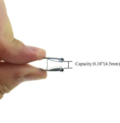 HAHIYO Binder Clips Paper Clamps Spring Steel Sturdy Mini 0.59 inches Width 0.18 Inch Capacity No Sharp Edges Heavy Duty Tight Grip Reusable Color Metal Bright Finish for Home Office School 100 Pack