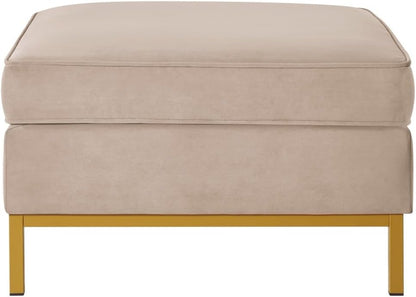 24KF Large Square Couch Ottoman for Living Room, Upholstered Velvet Padded Cushion Ottoman Table,Large Foot Rest,Taupe