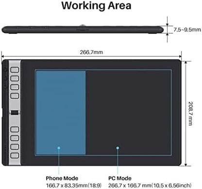 2023 HUION Inspiroy 2 Large Drawing Tablet, 10x6inch Art Tablet with Scroll Wheel 3-Set 8 Customized Keys Battery-Free Stylus, Graphics Tablet for Drawing, Design, Work with Mac, PC & Mobile, Black