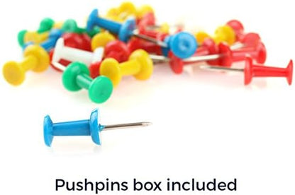 PinPix 24x18 Inch Cork Bulletin Board. This Decorative Framed Pin Board Comes with Honey Pastel Design and a Satin Black Frame. Ideal for Home Office Decor or Message Board (PinPix-1810)