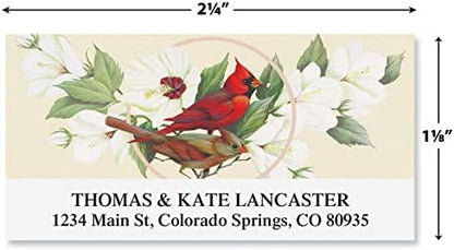 Colorful Images Birds and Blossoms Return Address Mailing Labels, Personalize with Name & Addresses, Set of 144 Self Adhesive, Easy Peel Flat Label Sheets, 1 ⅛ x 2 ¼”, 4 Designs