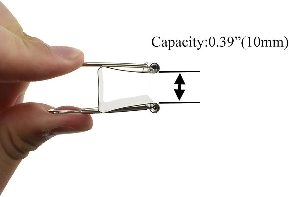 HAHIYO Binder Clips Paper Clamps Spring Steel Sturdy Medium 1.26 inches Width 0.39 Inch Capacity No Sharp Edges Heavy Duty Tight Grip Reusable Silver Metal Bright Finish for Home Office School 13 Pack