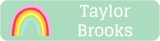 Name Bubbles - Custom Small Rectangle Name Labels for Kids (64 Labels) - Personalized Waterproof Name Stickers for Daycare, Lunch Boxes, Water Bottles, Shoes, School Supplies, & Camp (Rainbows)
