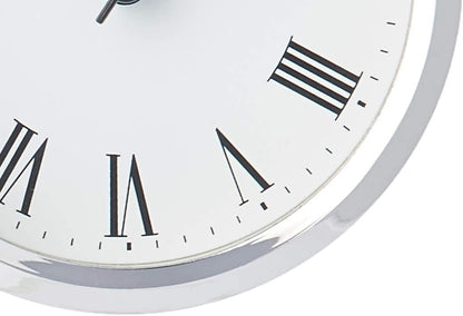 Howard Miller Augustine Tabletop Alarm Clock - Glass Bracket Style, Silent Quartz Movement, Modern Desk Clock with Roman Numerals, Battery Operated, Perfect for Home or Office Decor